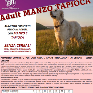 adult manzo tapioca grain free etichetta