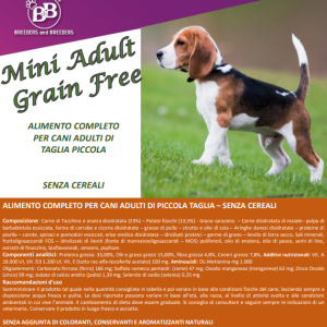mini adult grain free etichetta